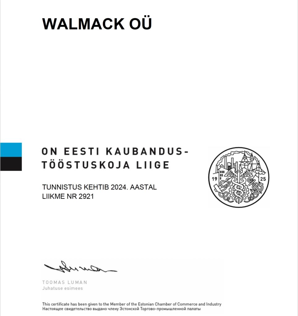 WALMACK Certificate